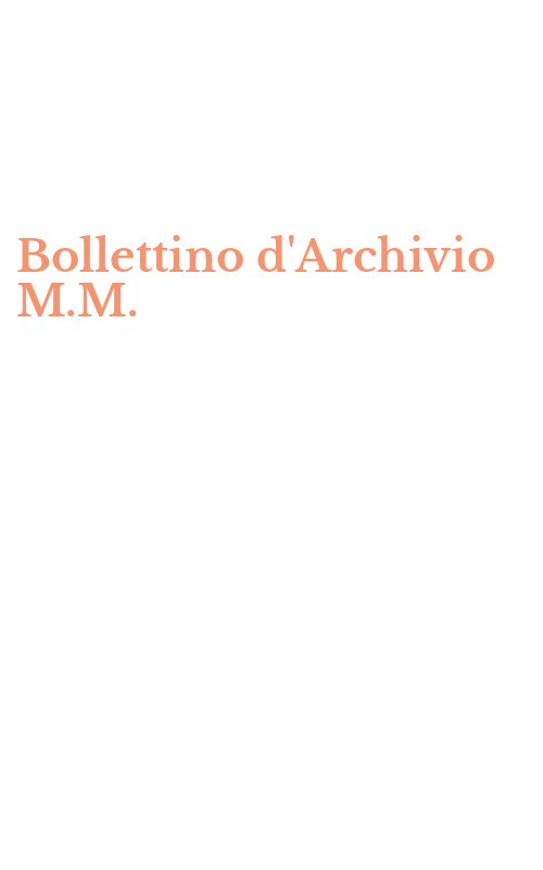 Bollettino d'Archivio M.M.