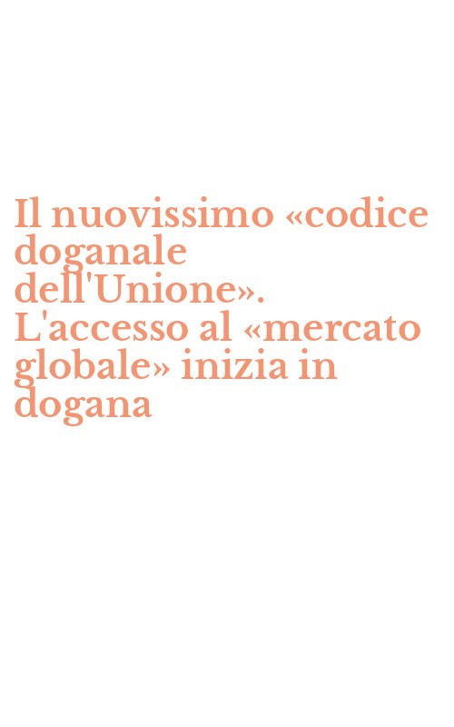Il nuovissimo «codice doganale dell'Unione». L'accesso al «mercato globale» inizia in dogana