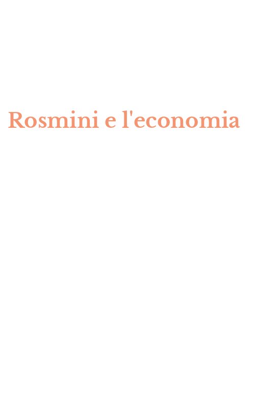 Rosmini e l'economia