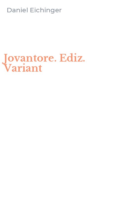 Jovantore. Ediz. Variant