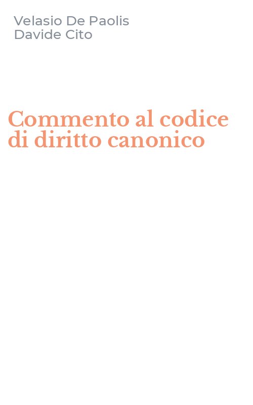 Commento al codice di diritto canonico