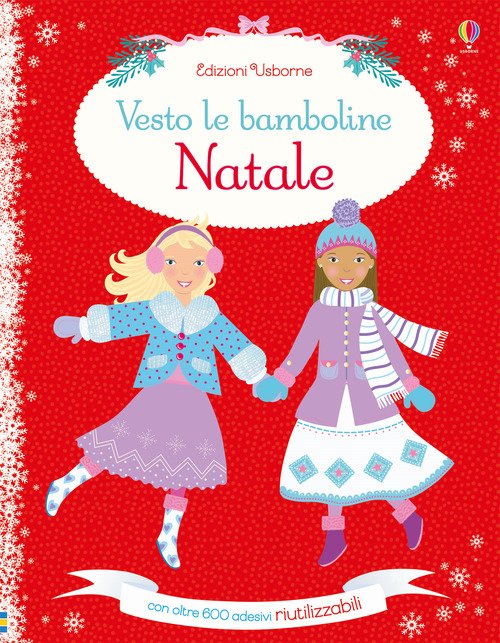 Vesto le bamboline per Natale. Con adesivi