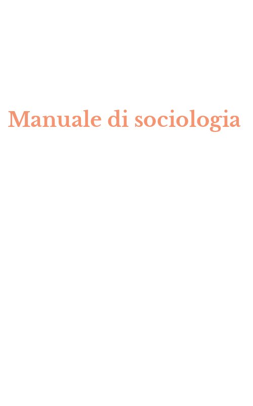 Manuale di sociologia