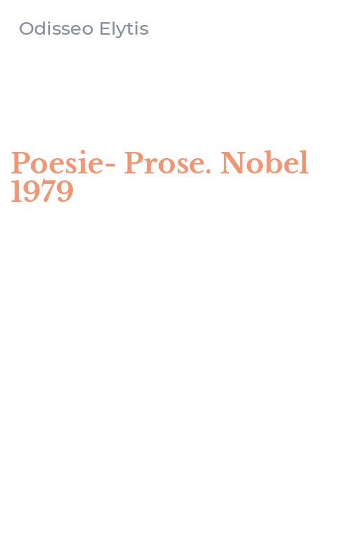 Poesie-Prose. Nobel 1979