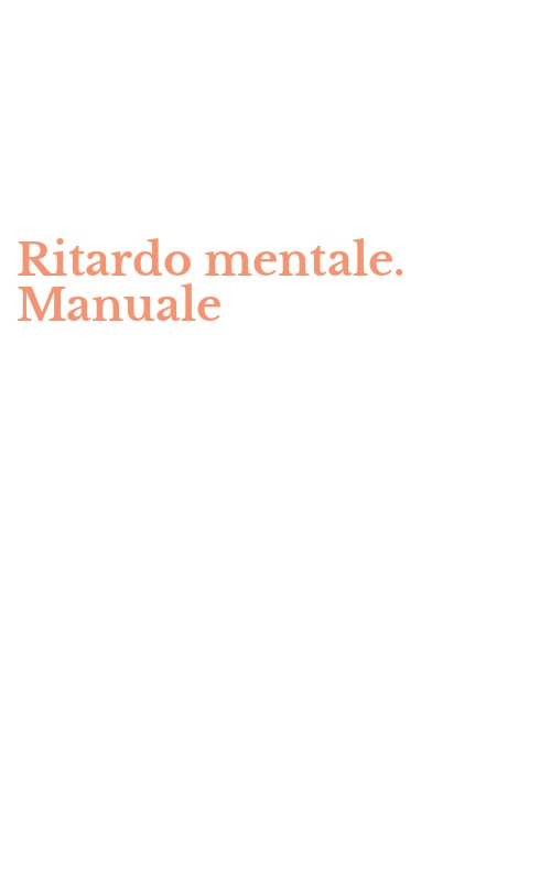 Ritardo mentale. Manuale