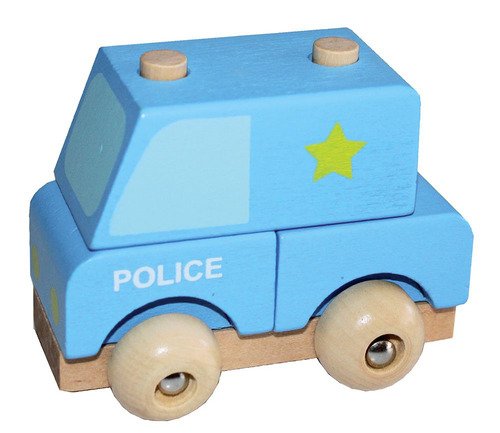 Furgone Polizia. Mezzi in legno smonta e rimonta
