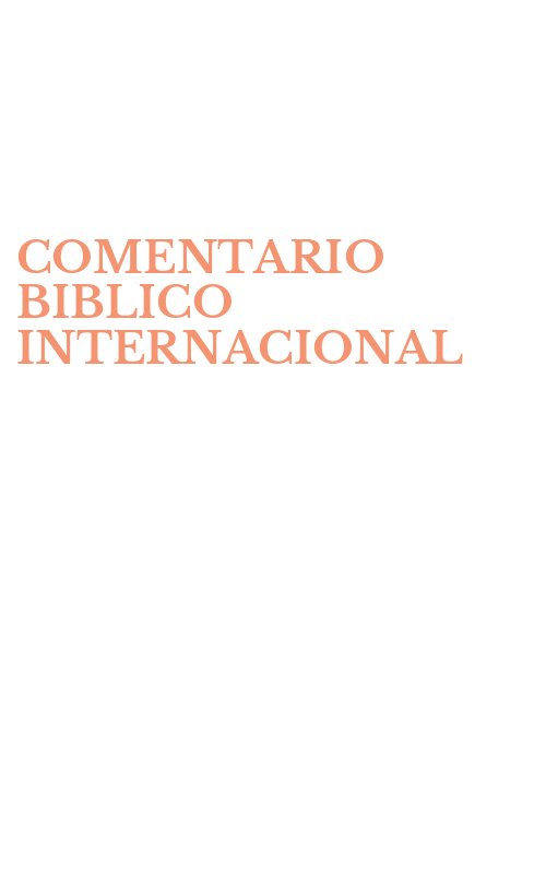 COMENTARIO BIBLICO INTERNACIONAL