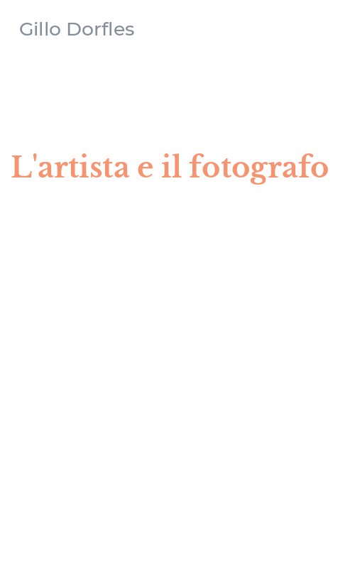 L'artista e il fotografo