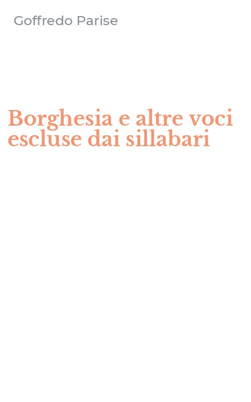 Borghesia e altre voci escluse dai sillabari