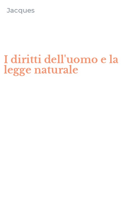 I diritti dell'uomo e la legge naturale