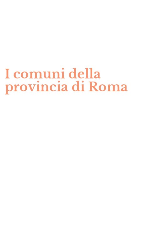 I comuni della provincia di Roma