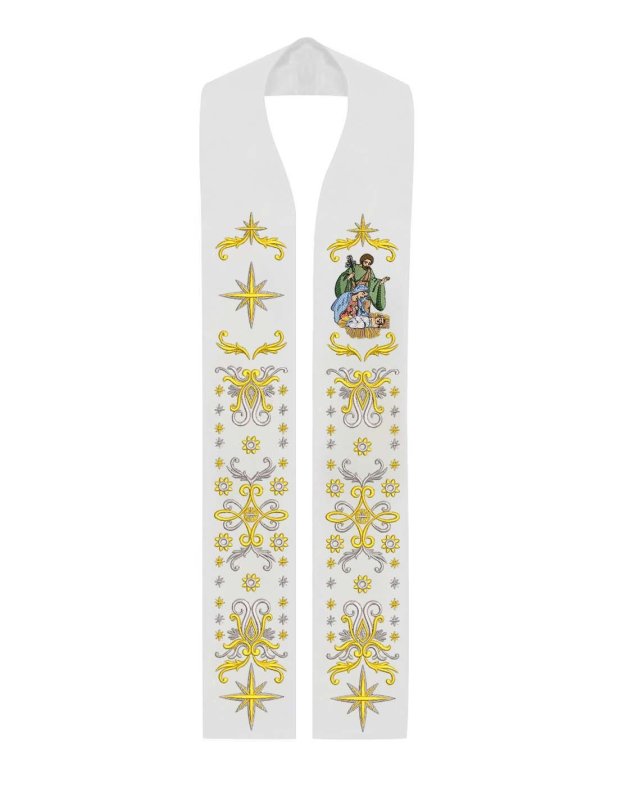 STOLA NATALE RICAMATA