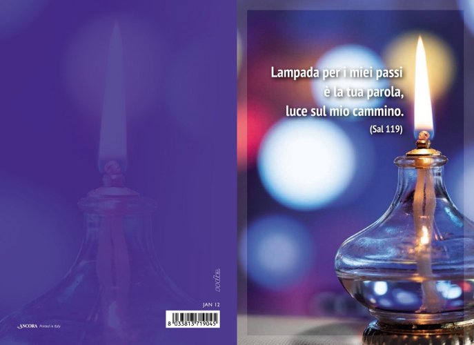 Lampada per i miei passi è la tua parola... - Dimensione 11x16 cm chiuso. Biglietto completo di busta