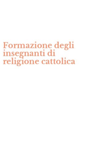 Formazione degli insegnanti di religione cattolica