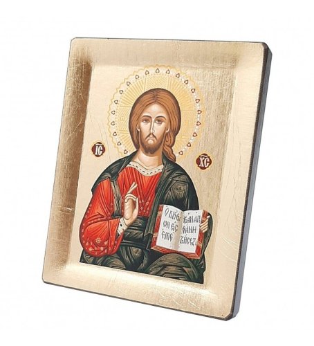 Cristo Maestro 10x13 cm - Icona su legno realizzata con la tecnica serigrafica. Provenienza Grecia.