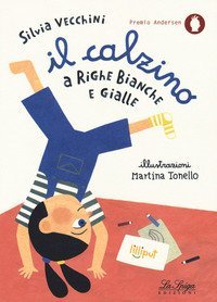 Il calzino a righe bianche e gialle