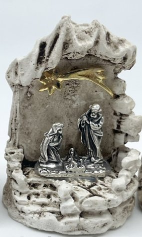 PRESEPE RESINA GROTTA CON SCALE 5,5 CM