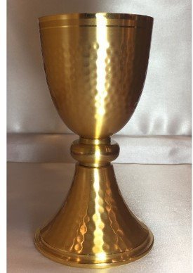 CALICE MARTELLATO DORATO - Altezza cm 16.