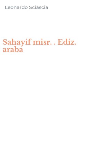 Sahayif misr. . Ediz. araba
