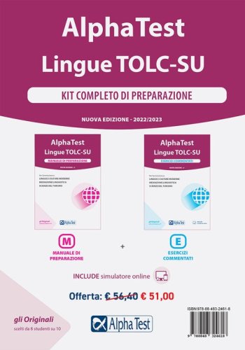 Alpha Test. Lingue TOLC-SU. Kit di preparazione
