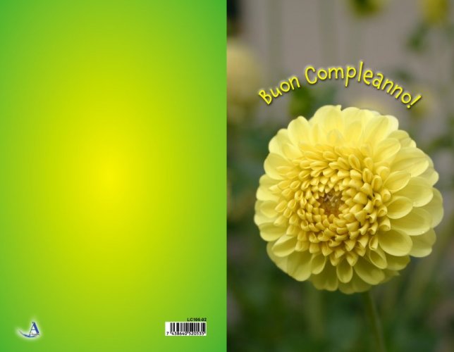 BIGLIETTO "BUON COMPLEANNO" - Buon compleanno. Misure 10 x 15 cm. Con busta bianca.