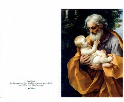 PAGELLINA SAN GIUSEPPE CON PREGHIERE - 9X13 cm