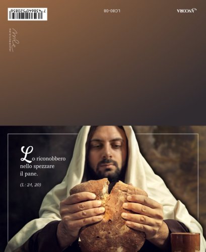 LO RICONOBBERO NELLO SPEZZARE IL PANE - Dimensione biglietto:8x13 cm - Il biglietto &egrave; completo di busta