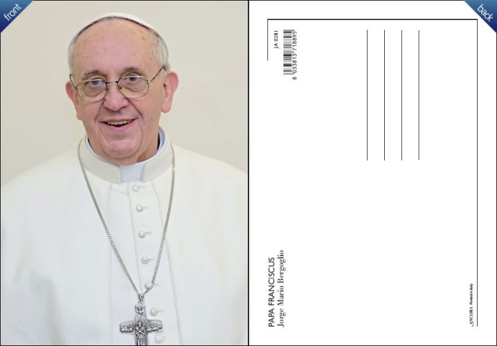 PAPA FRANCESCO CARTOLINA