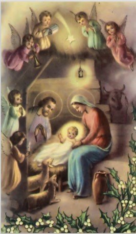 Nativit&agrave; con schiera di angeli