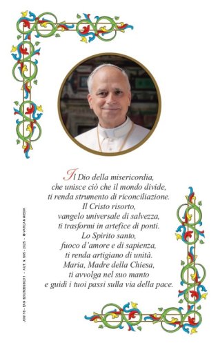 PERGAMENA PAPA LEONE XIV - 10X15 CM