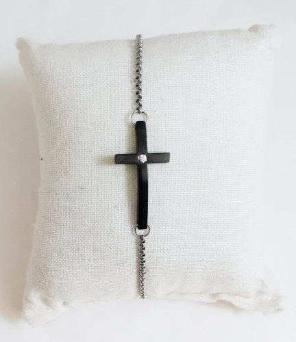 BRACCIALE CROCE NERA