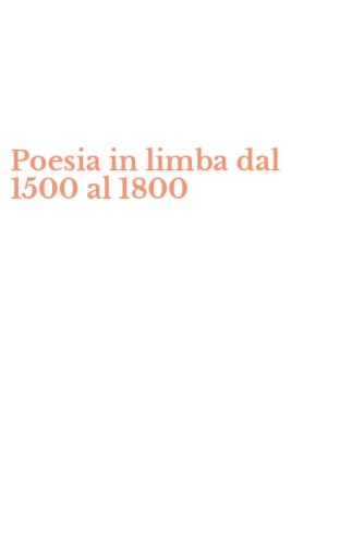 Poesia in limba dal 1500 al 1800