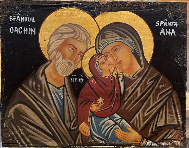GIOACHINO E ANNA CON MARIA 22X18 CM
