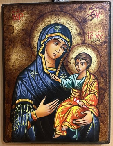HODIGHITRIA - 18X14 CM - ICONA RUMENA DIPINTA A MANO