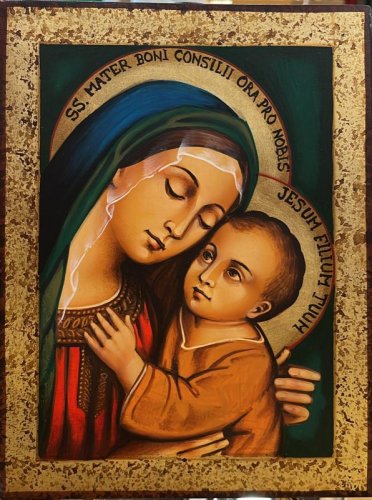 MADONNA BUON CONSIGLIO IN CORNICE 18X22 CM