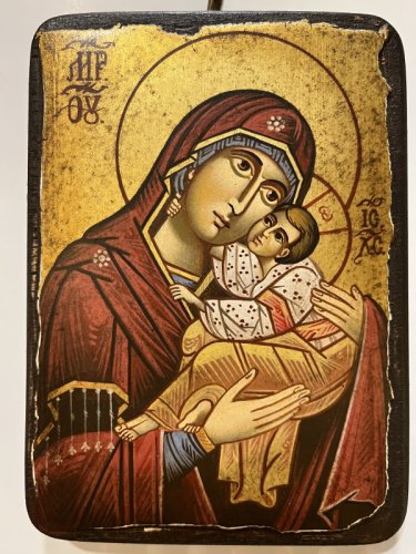 MADONNA DELLA TENEREZZA 10X14 CM - ICONA DIPINTA A MANO
