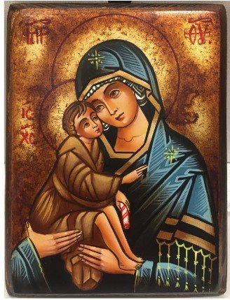 MADONNA "DONSKAJA" 14x18 cm - ICONA RUMENA DIPINTA A MANO