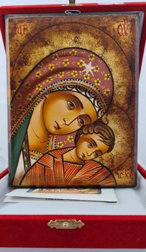 MADONNA ELEUS-KIKKS 14X18 CM - Icona dipinta a mano