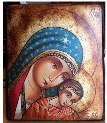 MADONNA ELEUS KIKKS (velo rosso) 24x28 CM