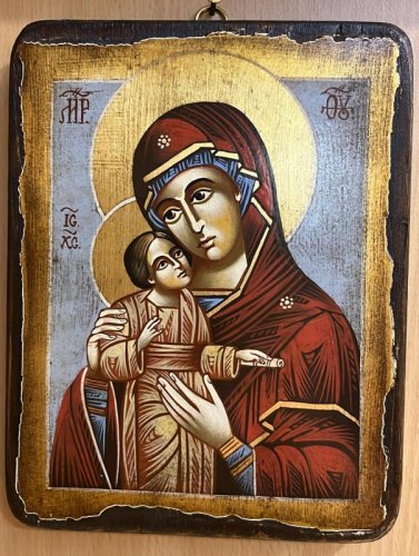 MADONNA HODIGHITRIA 14X18 CM - Icona dipinta a mano