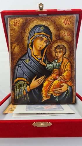 MADONNA HODIGITRIA 14X22 CM - Icona dipinta a mano