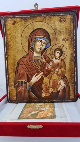 MADONNA HODIGITRIA 18X22 CM - Icona dipinta a mano