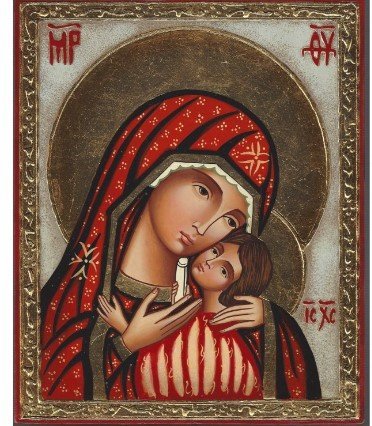 MADONNA KASPEROVSKAJA 22X18 CM , Ancora shop - ICONA RUMENA DIPINTA A MANO