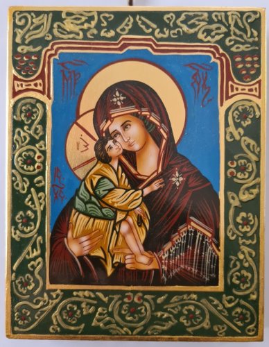 MADONNA TENEREZZA CON CORNICE 14X18 CM