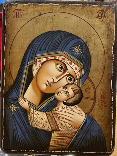 MADONNA VLADIMIR 18X22 CM MANTO BLU