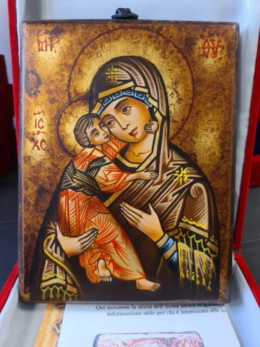 MADONNA VLADIMIRSKAJA 14X18 CM - Icona dipinta a mano