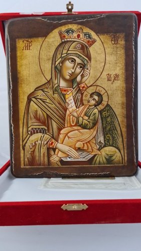MADRE DI DIO "CONSOLA LA MIA PENA" 18X22 CM - Icona dipinta a mano