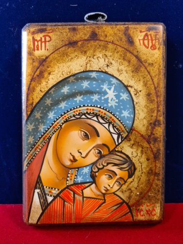 MADRE DI DIO DI ELEUS KIKKS - KIKKSKAJA 10X14 CM - Icona dipinta a mano