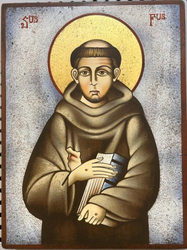 SAN FRANCESCO 18X22 CM - ICONA DIPINTA