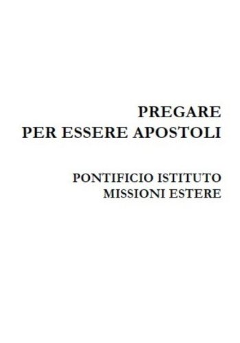 Pregare per essere apostoli